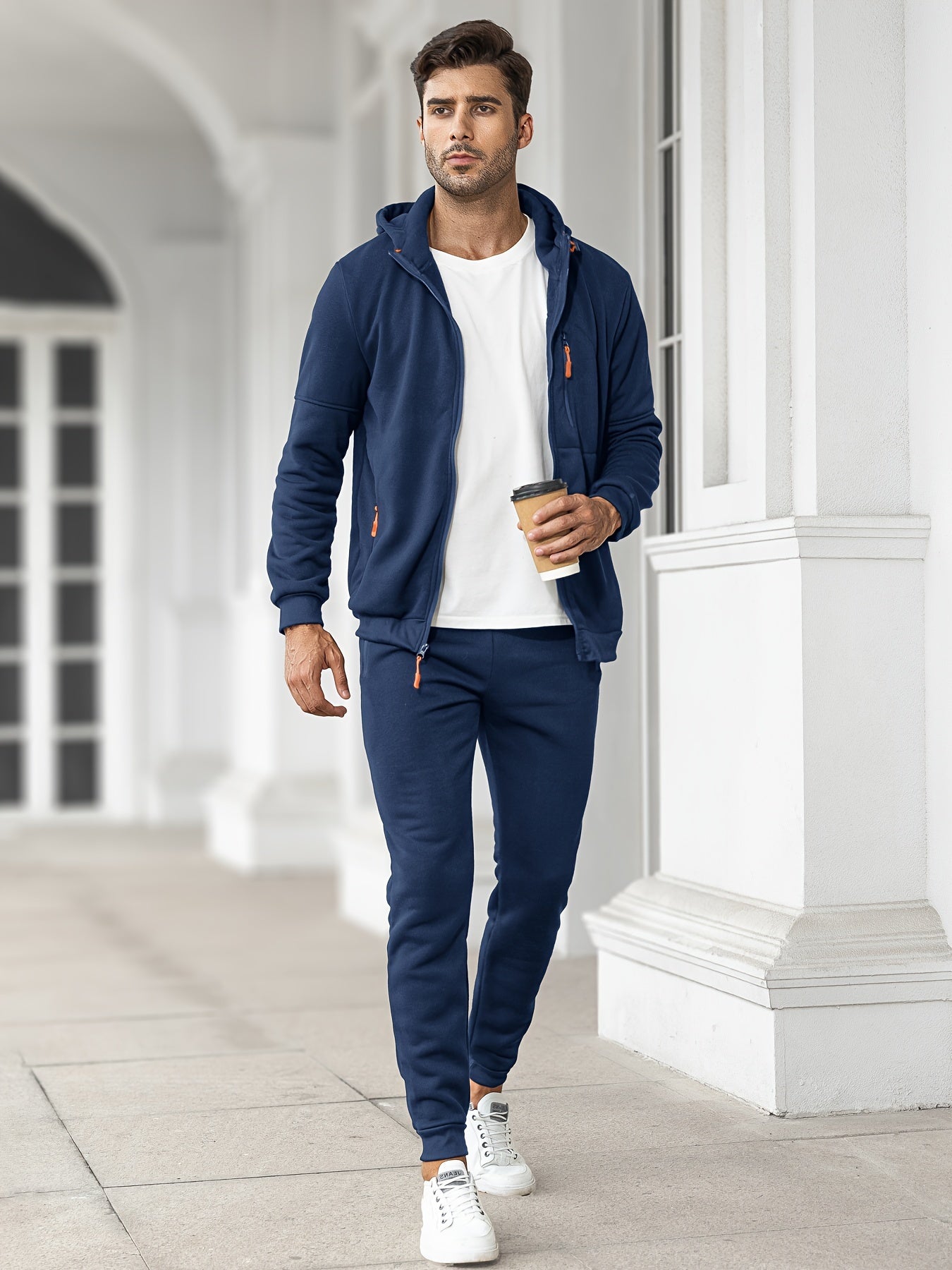 Trainingsanzug | Casual | Zip-Up | Kapuzenpulli und Sweatpants Set | Jogginganzug für Männer