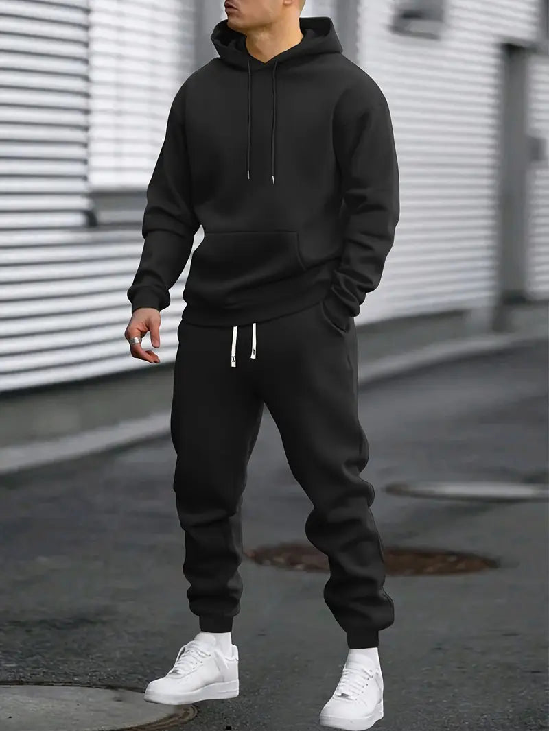 Hoodie und Jogginghose Set – Bequemer zweiteiliger Trainingsanzug für Herren