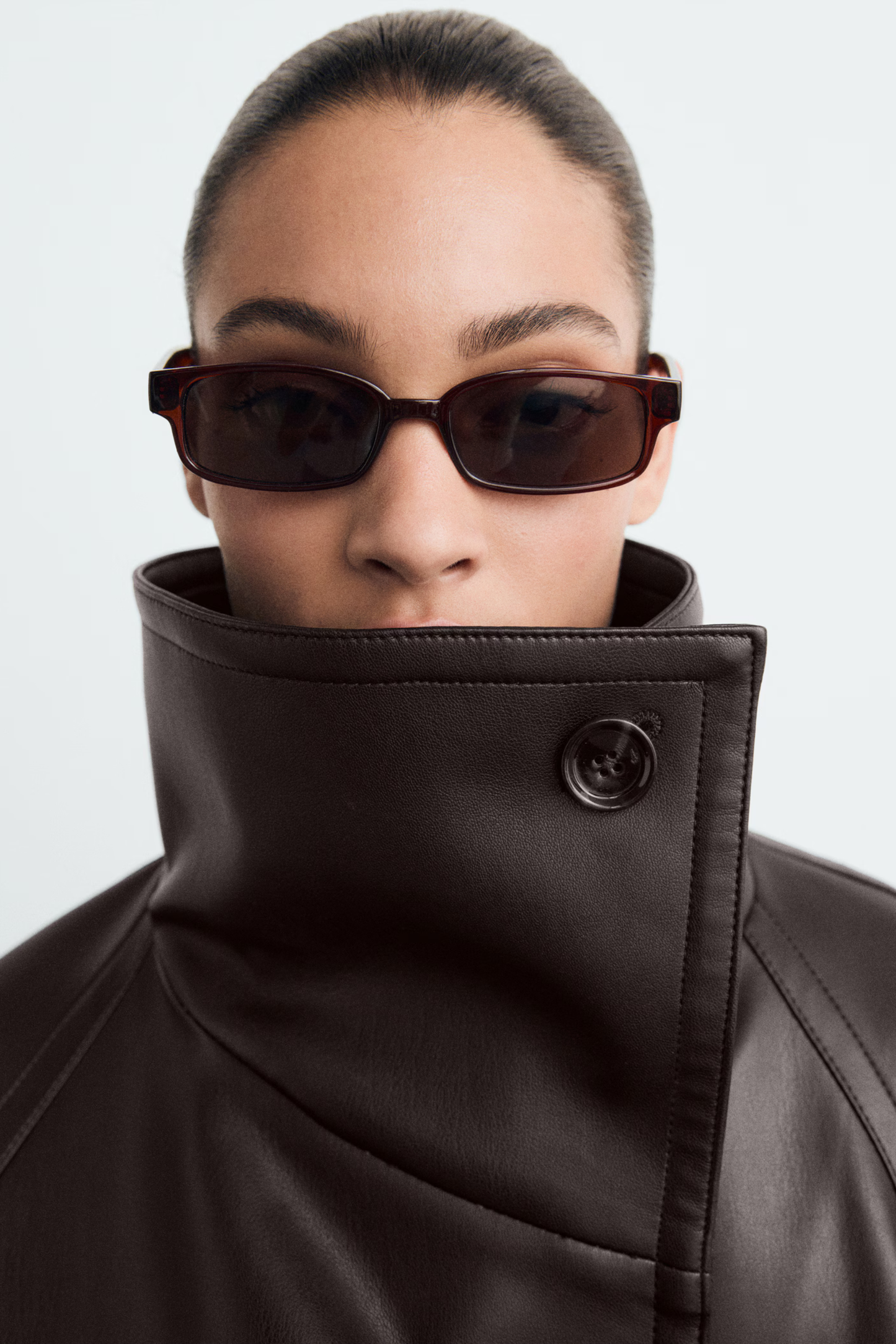 Kunstlederjacke – Zweireihig – Gürtel – Kurze Lederjacke – Damenjacke