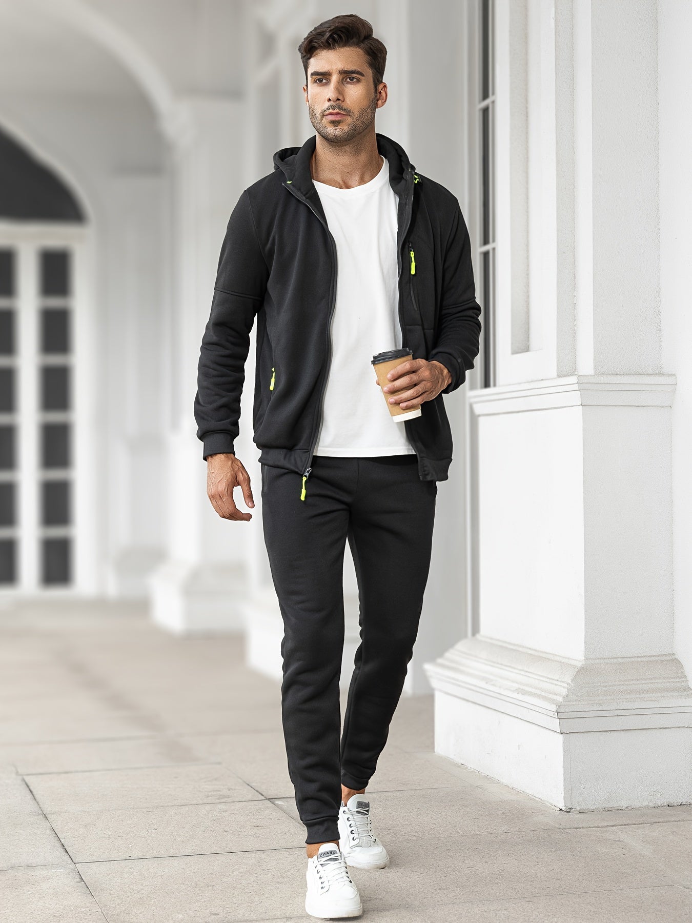 Trainingsanzug | Casual | Zip-Up | Kapuzenpulli und Sweatpants Set | Jogginganzug für Männer