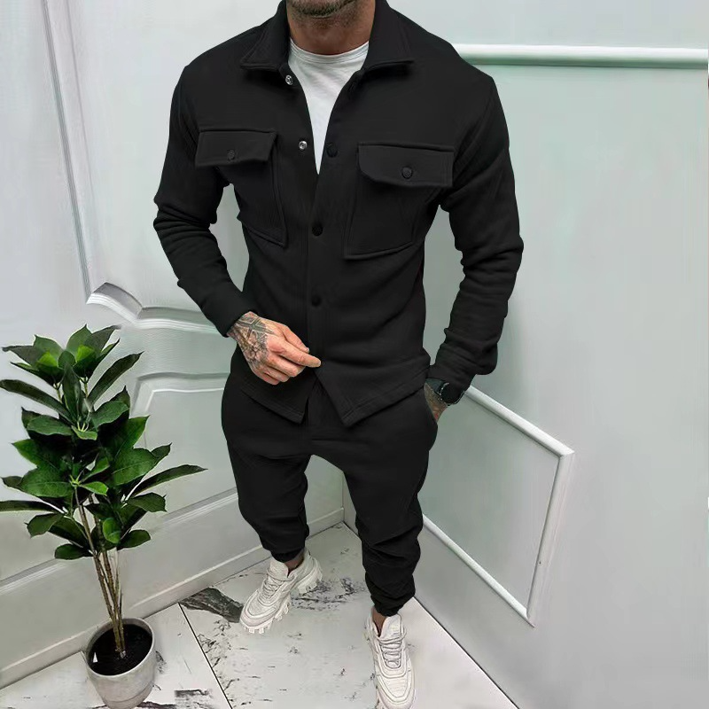 Zweiteiliges Set - Herren Überhemd und Slim Fit Jogger Set