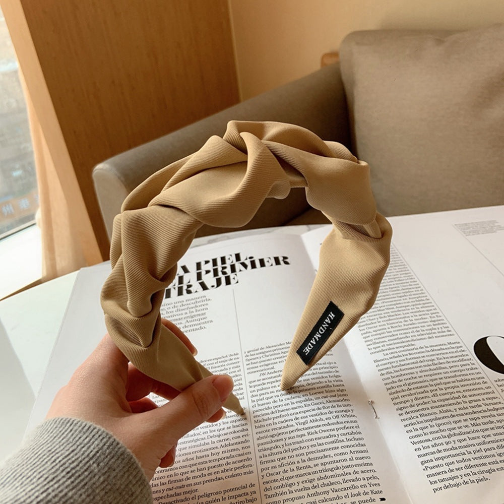 Breites Stirnband – Bequem – Stoff – Gerüschtes Haarband – Haaraccessoire für Frauen