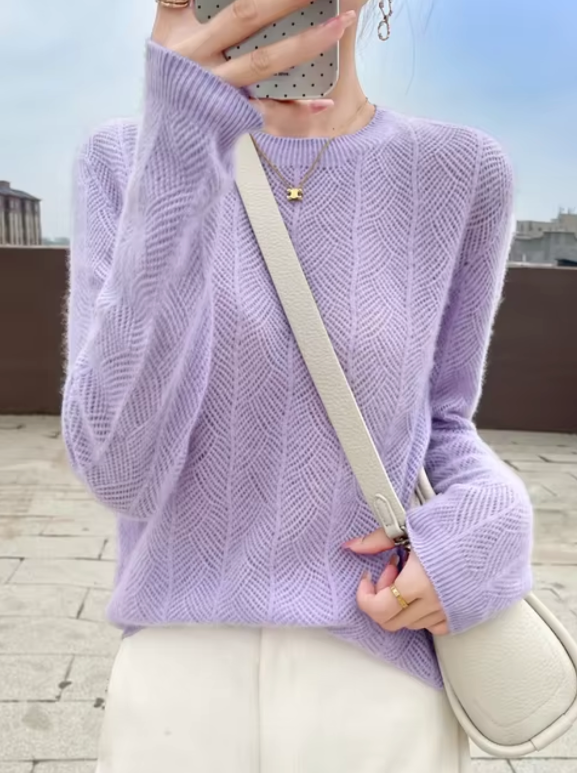 LuxeWeave – Eleganter Damen Kaschmirpullover aus Kaschmirwolle-Lila-M-HauteBerlin