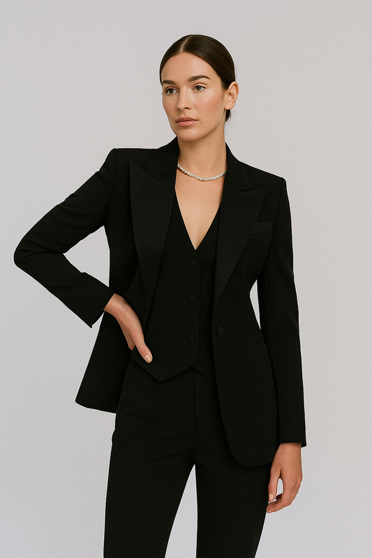 Anzug-Set – 3-teiliges Set für Damen bestehend aus Blazer, Weste und Hose