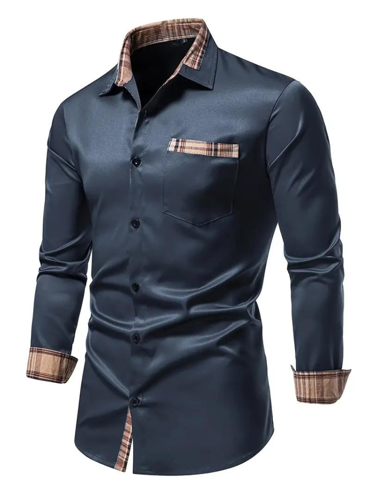 Aidan Kleid Hemd | Herren Langarmhemd mit Revers-Chaps Herrenmode