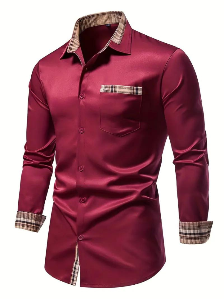 Aidan Kleid Hemd | Herren Langarmhemd mit Revers-Chaps Herrenmode