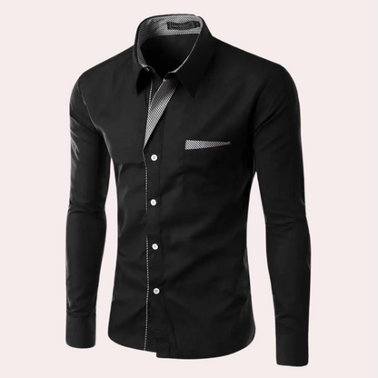 Anzughemd | Slim Fit | Langarm | Hemd mit Knopfleiste | Herrenhemd-HauteBerlin