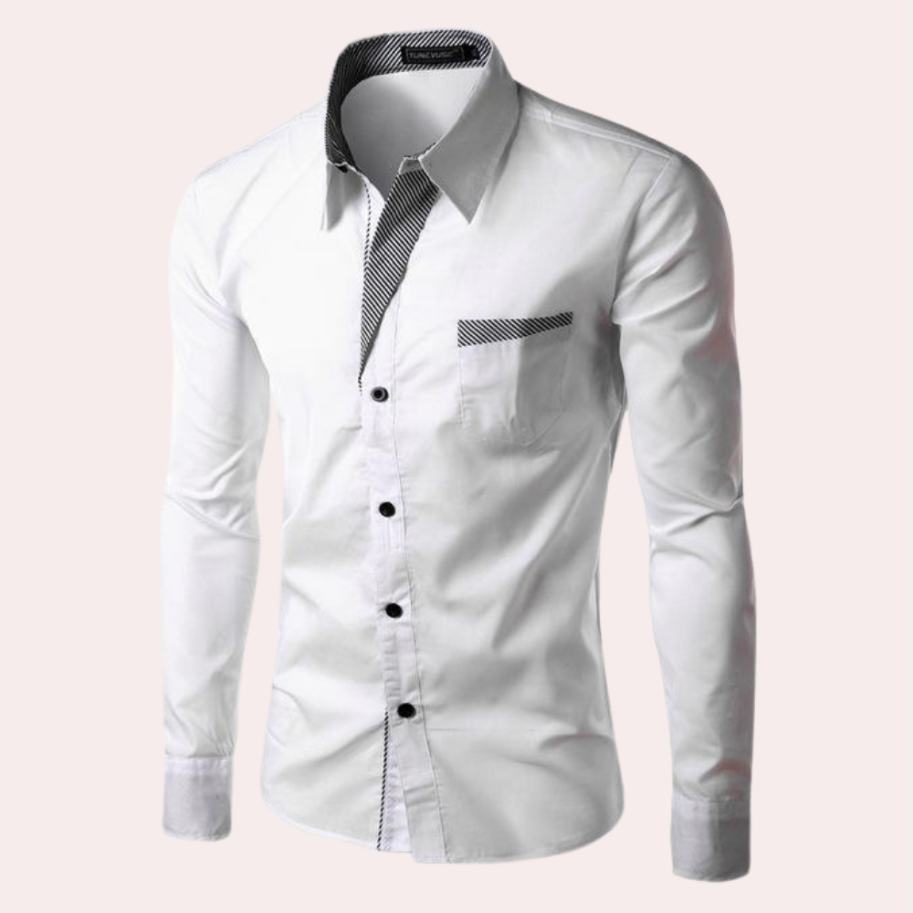 Anzughemd | Slim Fit | Langarm | Hemd mit Knopfleiste | Herrenhemd-HauteBerlin
