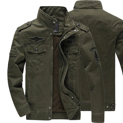 Armeegrüne Jacke | Zip-Up | Taschen | Herrenjacke | Outdoorjacke-HauteBerlin