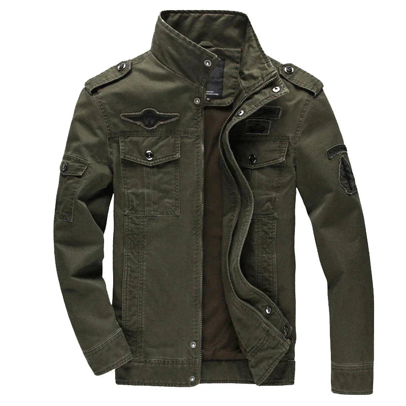 Armeegrüne Jacke | Zip-Up | Taschen | Herrenjacke | Outdoorjacke-HauteBerlin