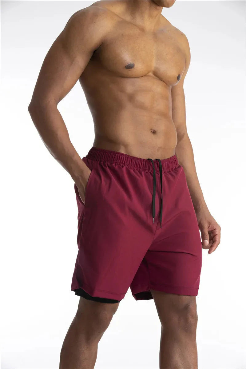 Armour Laufshorts mit Innenfutter und Handytasche-Weinrot-S-HauteBerlin