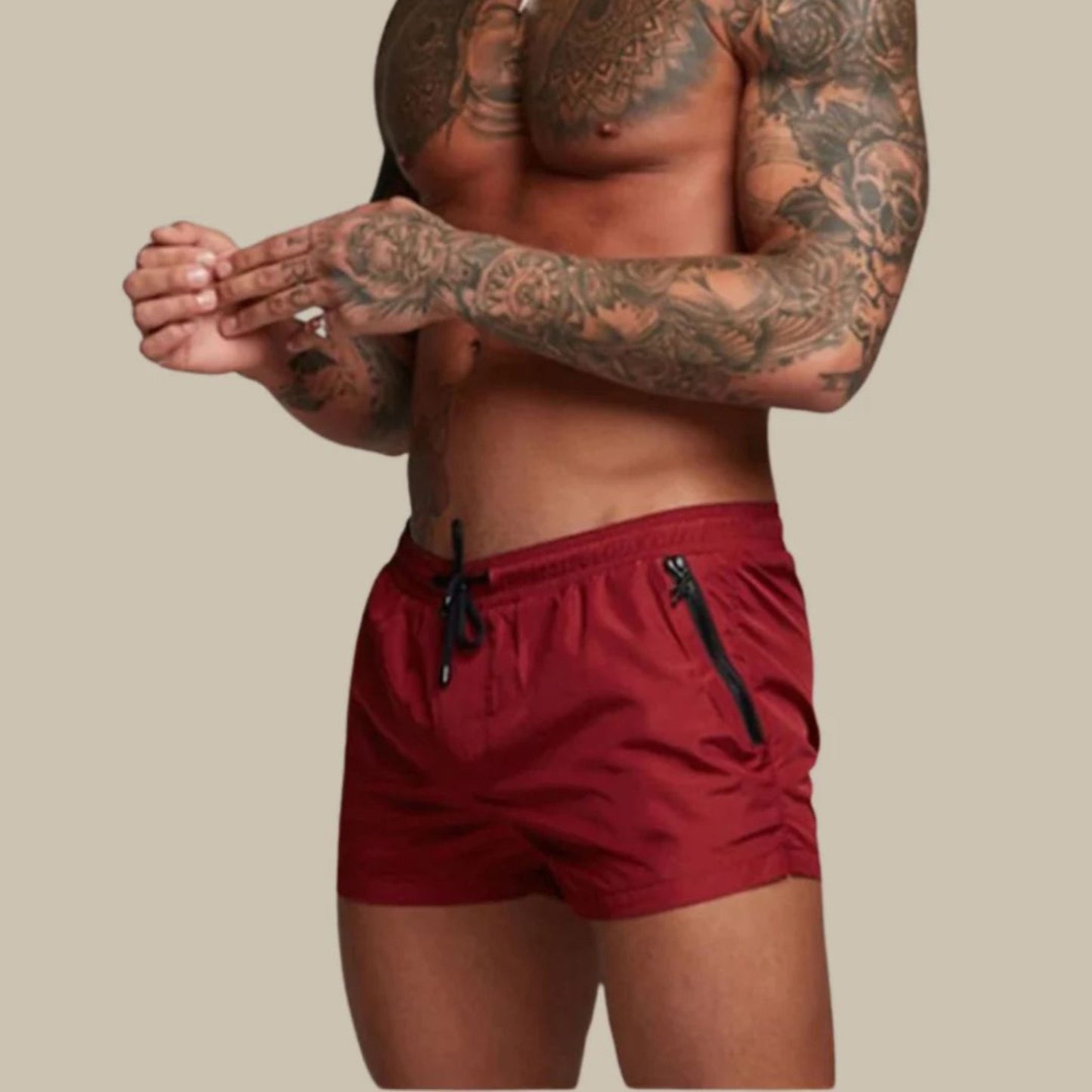 Badehose – elastischer Bund – Kordelzug – Badeshorts – Herren-Bademode-HauteBerlin