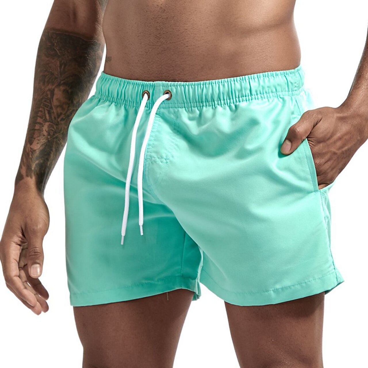 Badeshorts - Elastische Taille für Männer Schnell trocknende Badehose für den Strand-HauteBerlin