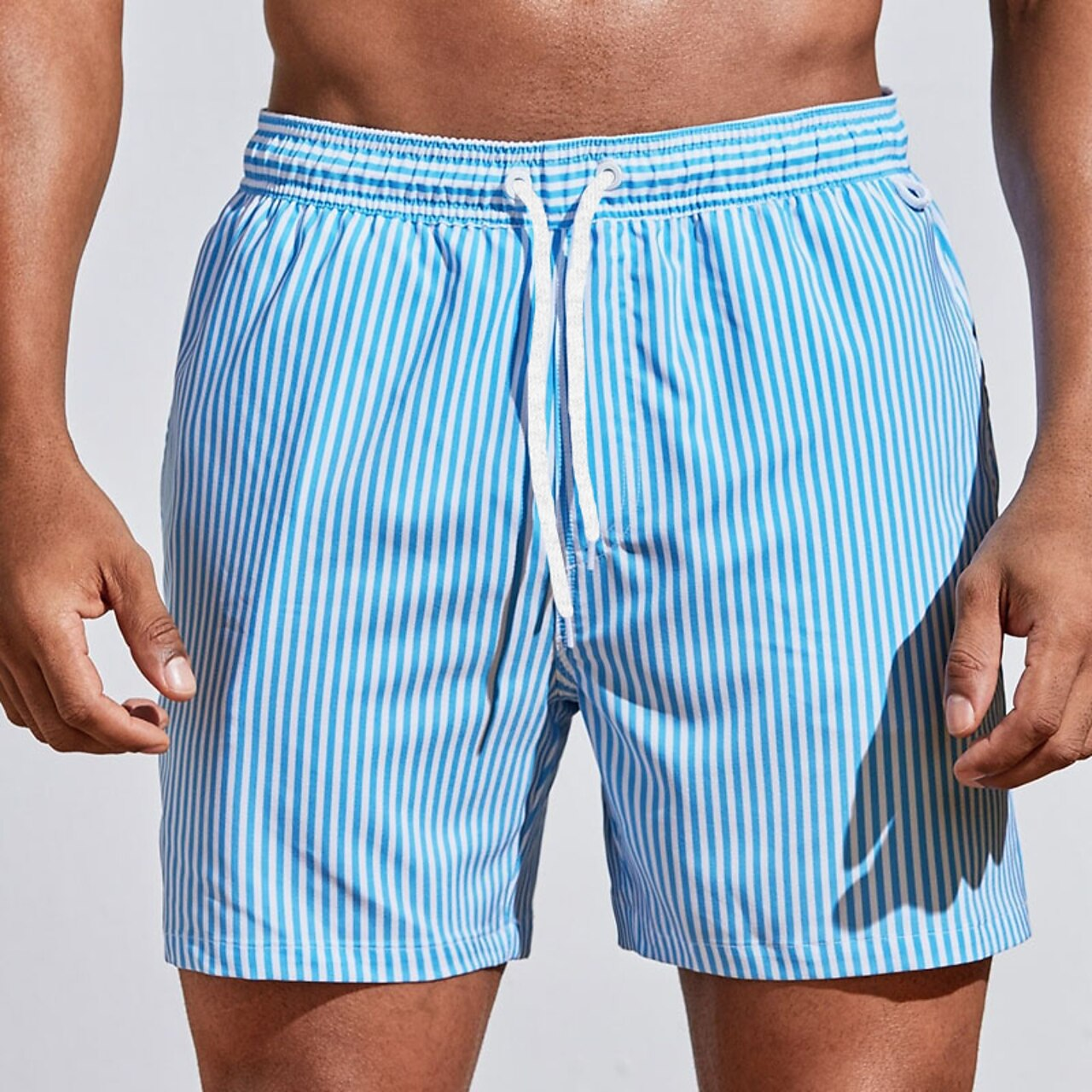 Badeshorts | Gestreift | Elastische Taille | Badehose | Herren Strandshorts-HauteBerlin