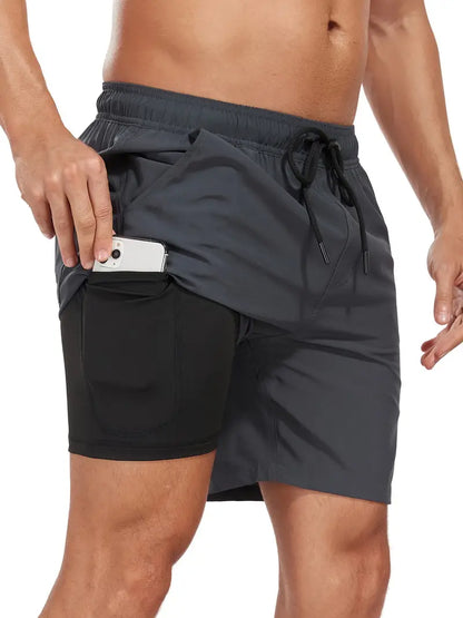 Badeshorts - Herren Kordelzug schnell trocknend 2-in-1 Boardshorts-HauteBerlin