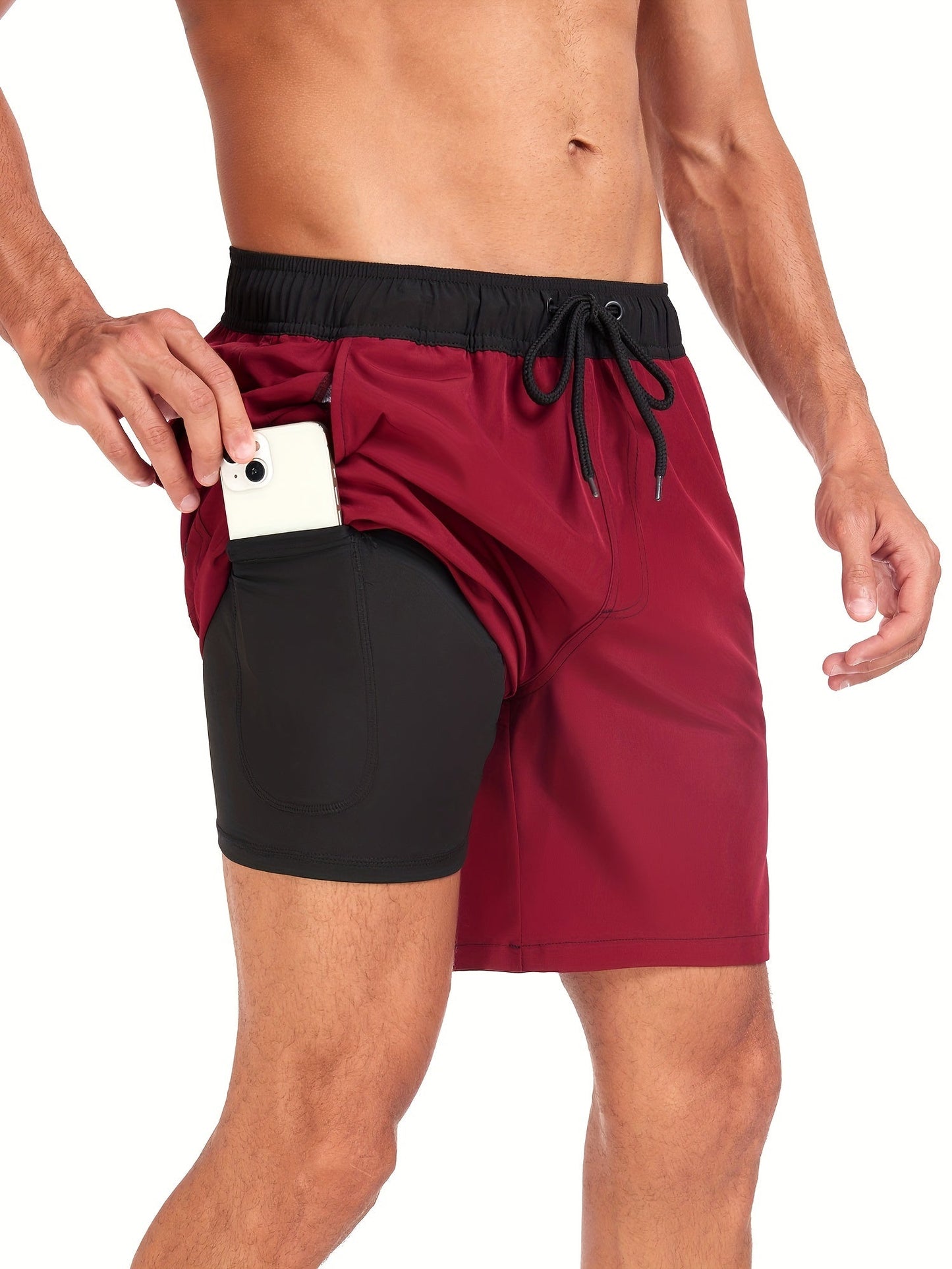 Badeshorts - Herren Kordelzug schnell trocknend 2-in-1 Boardshorts-HauteBerlin