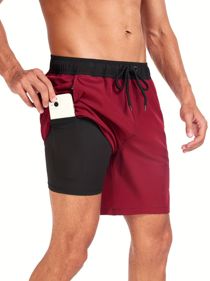 Badeshorts - Herren Kordelzug schnell trocknend 2-in-1 Boardshorts-HauteBerlin