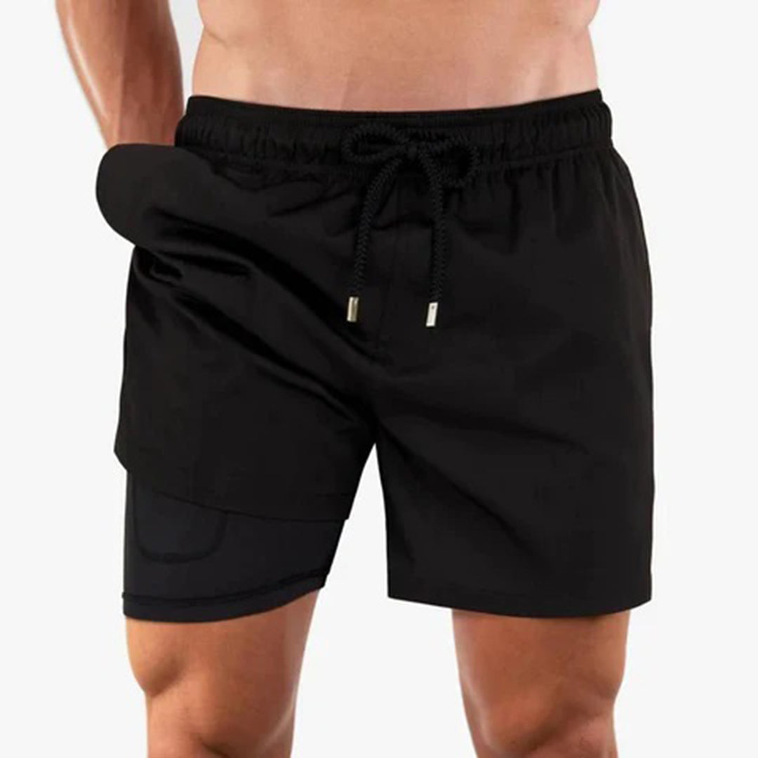 Badeshorts – Kordelzug – 2-in-1 – Boardshorts – Bademode für Männer-HauteBerlin