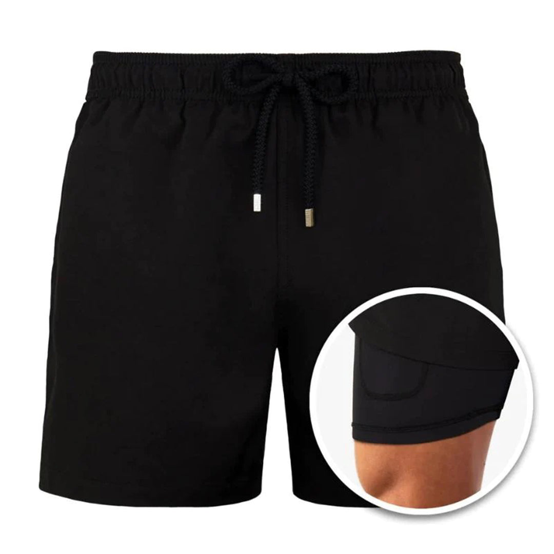Badeshorts – Kordelzug – 2-in-1 – Boardshorts – Bademode für Männer-HauteBerlin