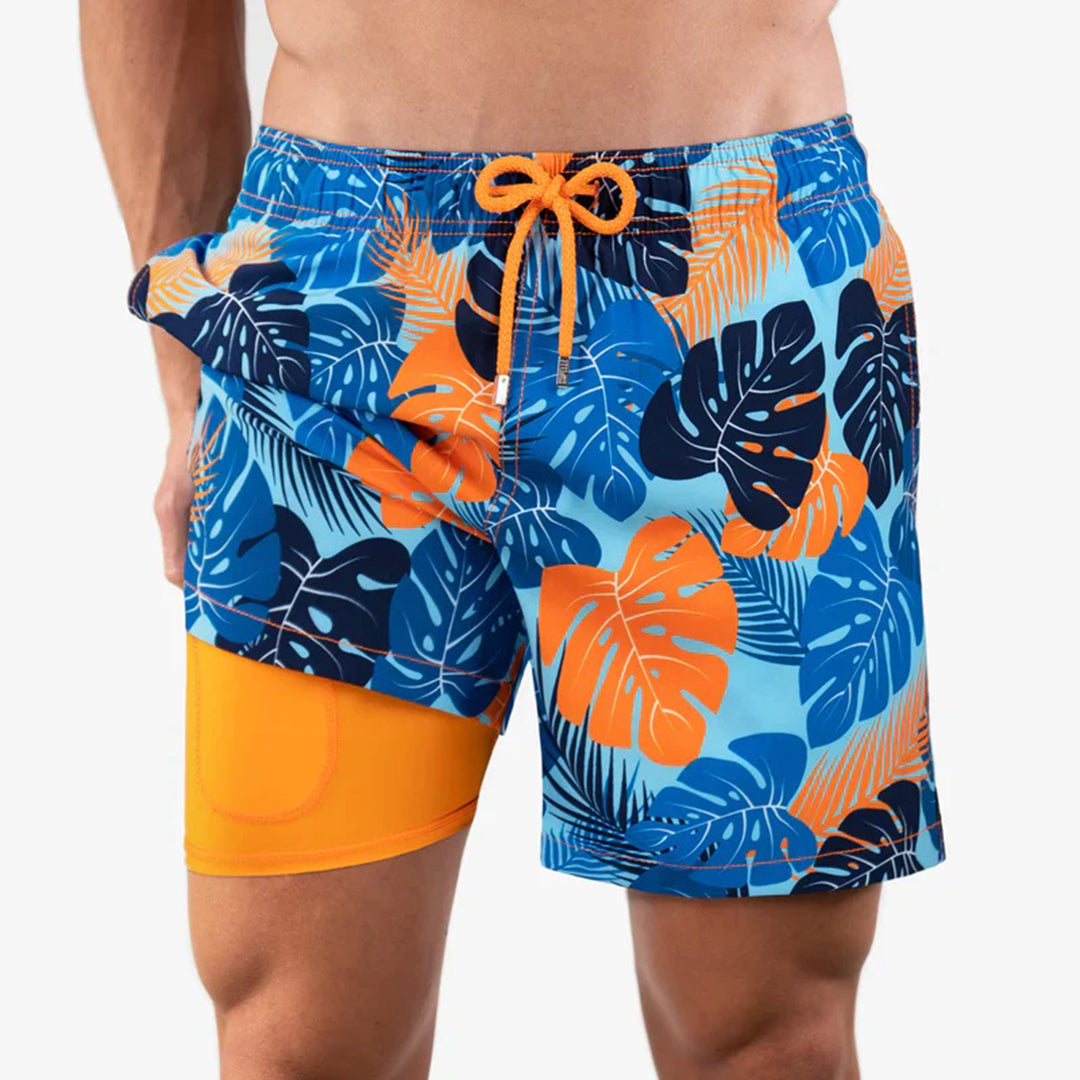 Badeshorts – Kordelzug – 2-in-1 – Boardshorts – Bademode für Männer-HauteBerlin