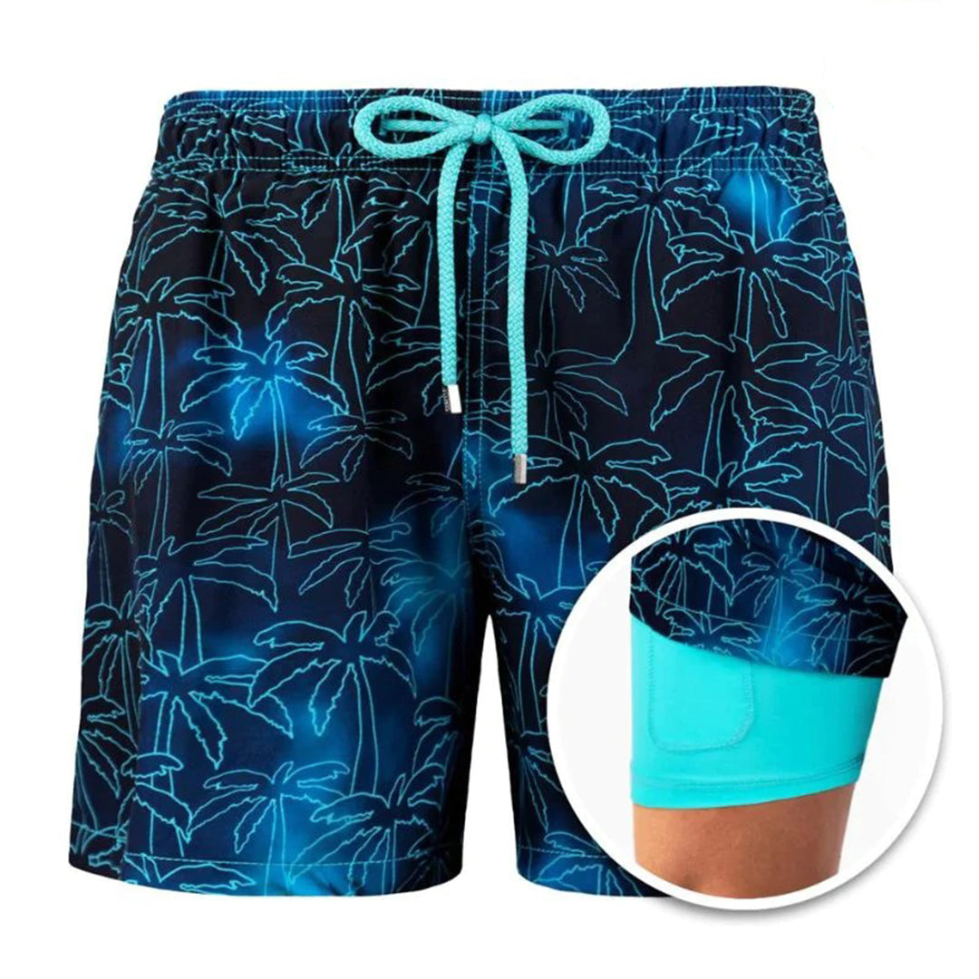 Badeshorts – Kordelzug – 2-in-1 – Boardshorts – Bademode für Männer-HauteBerlin