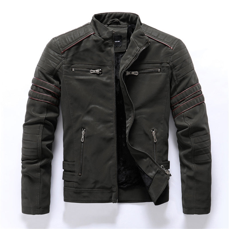 Bikerjacke – Slim Fit Motorradjacke mit Reißverschluss für Männer-HauteBerlin
