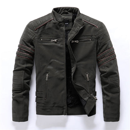 Bikerjacke – Slim Fit Motorradjacke mit Reißverschluss für Männer-HauteBerlin
