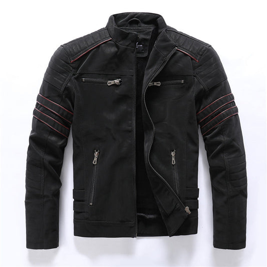 Bikerjacke – Slim Fit Motorradjacke mit Reißverschluss für Männer-HauteBerlin