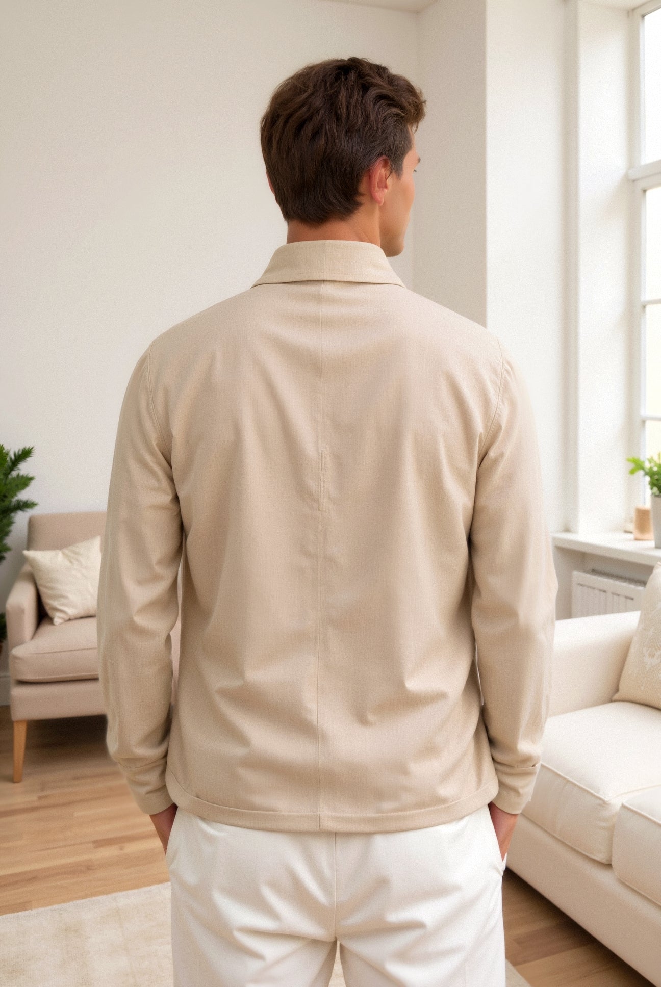 Blazer | Beige | Einreihig | Leichte Jacke | Herrenjacke-HauteBerlin