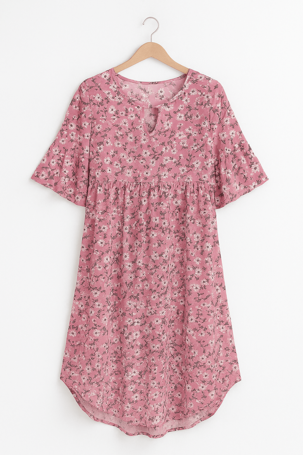 Blumenkleid | Kurzarm | Knielang | A-Linien-Kleid | Sommerkleid-HauteBerlin