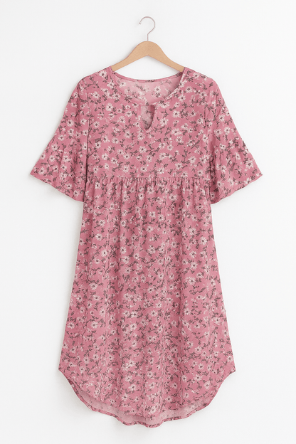 Blumenkleid | Kurzarm | Knielang | A-Linien-Kleid | Sommerkleid-HauteBerlin