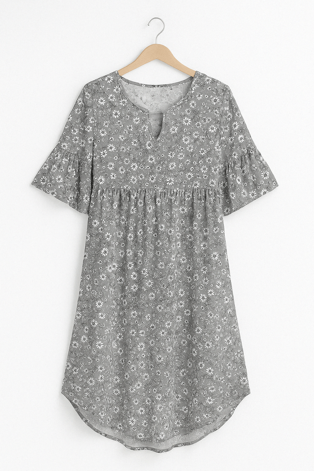 Blumenkleid | Kurzarm | Knielang | A-Linien-Kleid | Sommerkleid-HauteBerlin