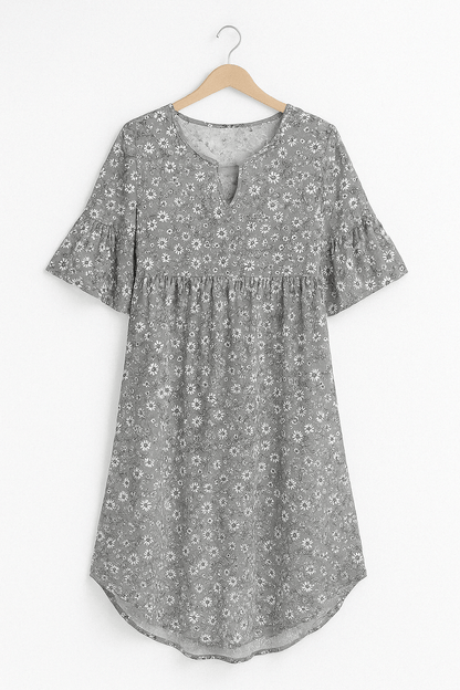 Blumenkleid | Kurzarm | Knielang | A-Linien-Kleid | Sommerkleid-HauteBerlin
