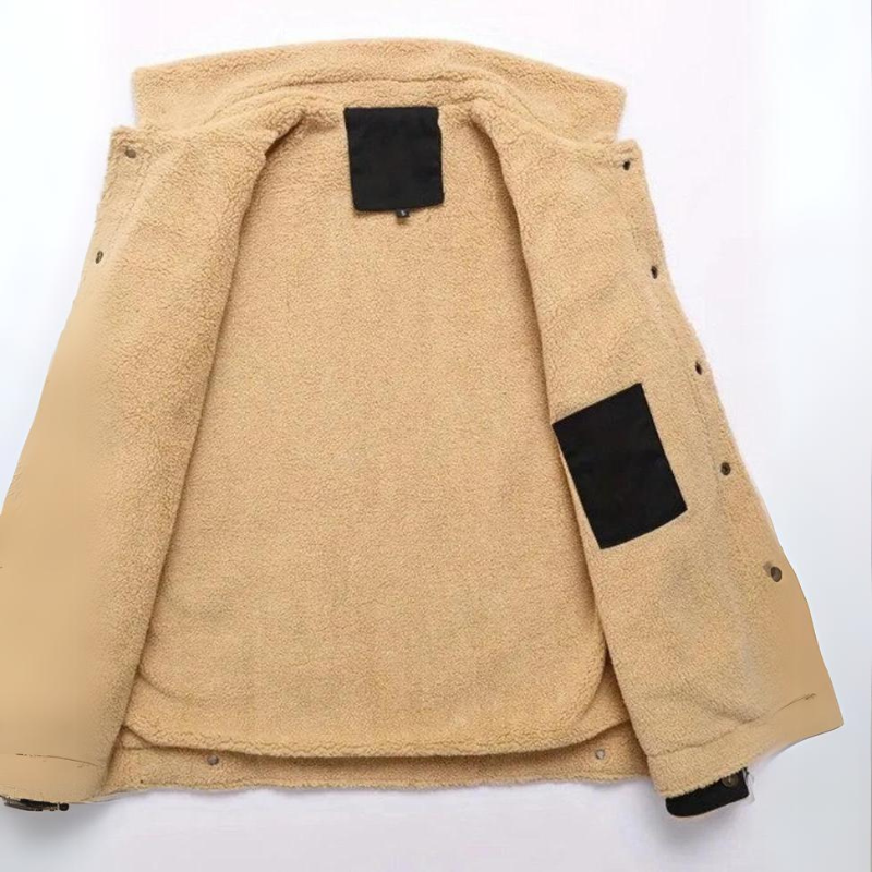 Bomberjacke - Button-Up - Warm - Sherpa gefütterte Jacke - Winterjacke für Männer-HauteBerlin
