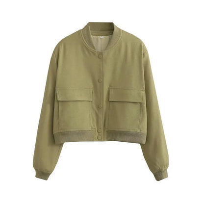 Bomberjacke – Kurz – Pattentaschen – Kurze Jacke – Damenjacke-HauteBerlin
