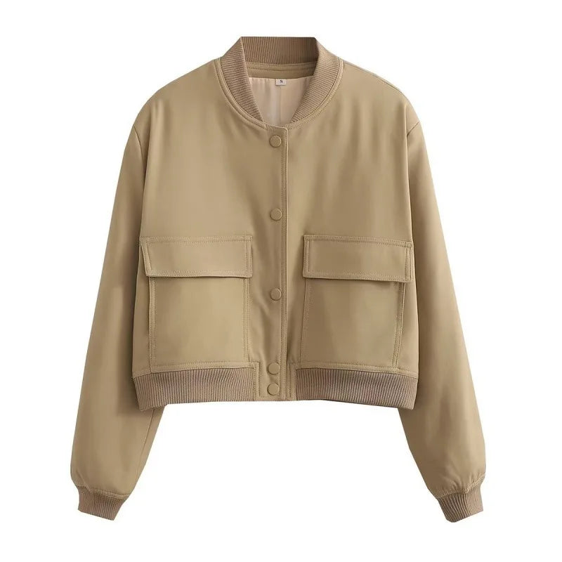 Bomberjacke – Kurz – Pattentaschen – Kurze Jacke – Damenjacke-HauteBerlin