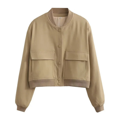 Bomberjacke – Kurz – Pattentaschen – Kurze Jacke – Damenjacke-HauteBerlin