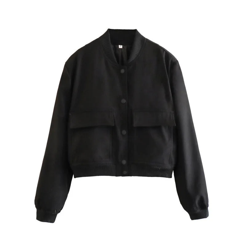 Bomberjacke – Kurz – Pattentaschen – Kurze Jacke – Damenjacke-HauteBerlin