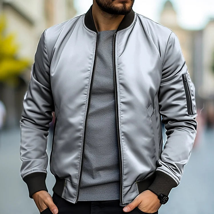 Bomberjacke – Slim Fit – Reißverschluss – Leichte Jacke – Herrenjacke-HauteBerlin