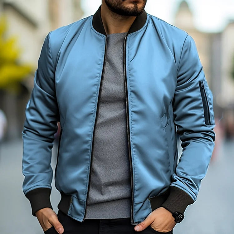 Bomberjacke – Slim Fit – Reißverschluss – Leichte Jacke – Herrenjacke-HauteBerlin