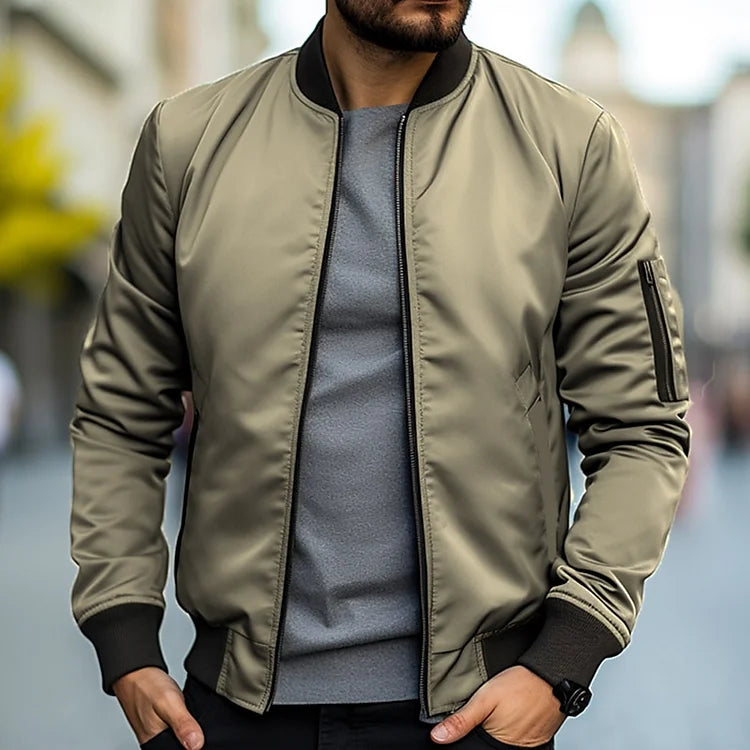 Bomberjacke – Slim Fit – Reißverschluss – Leichte Jacke – Herrenjacke-HauteBerlin