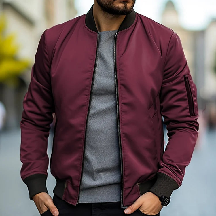 Bomberjacke – Slim Fit – Reißverschluss – Leichte Jacke – Herrenjacke-HauteBerlin