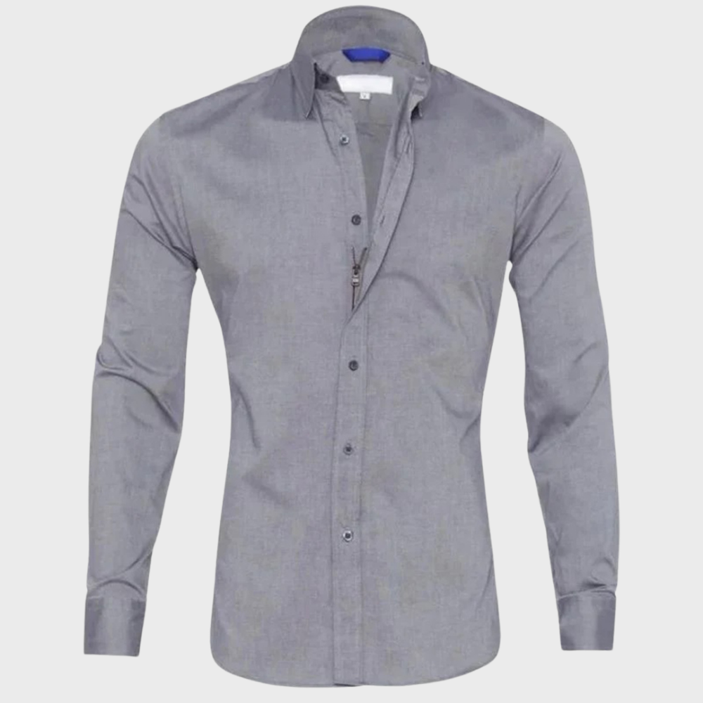 Bügelfreies Hemd – Knitterfrei – Mit Kragen – Dresshemd – Herrenhemd mit Knöpfen-HauteBerlin
