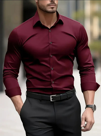 Bügelfreies Hemd | Knitterfrei | Slim Fit | Button-Up Hemd | Herrenhemden-HauteBerlin