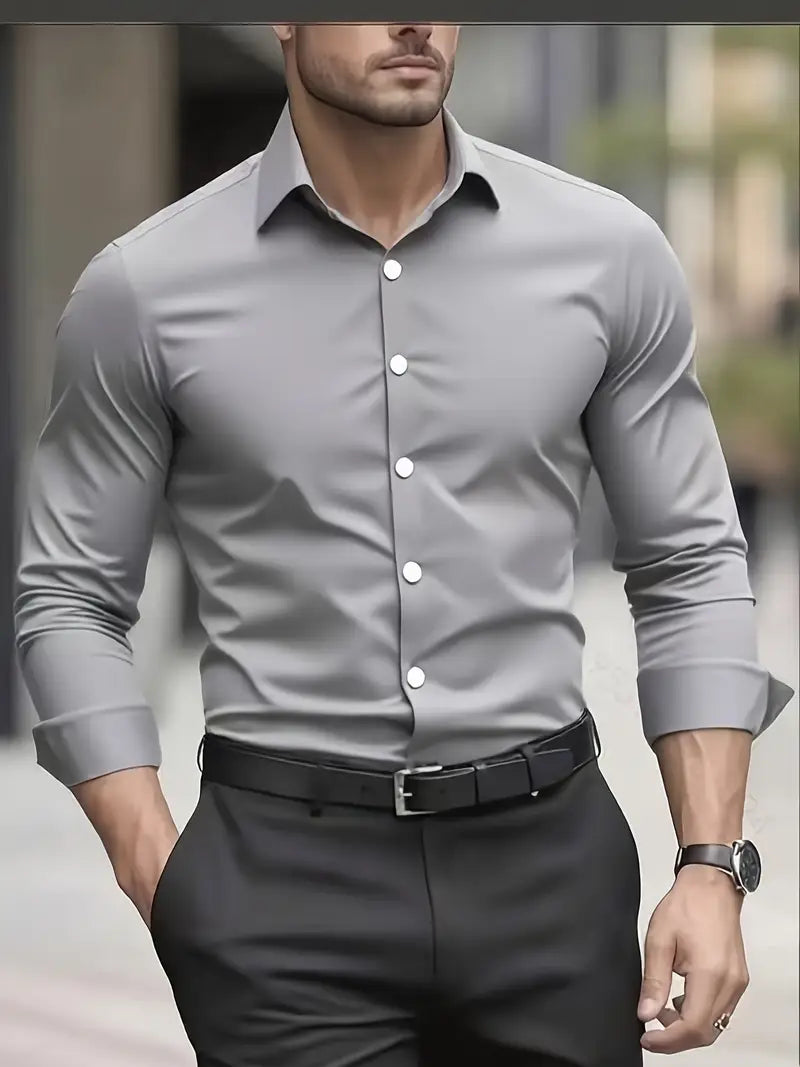 Bügelfreies Hemd | Knitterfrei | Slim Fit | Button-Up Hemd | Herrenhemden-HauteBerlin