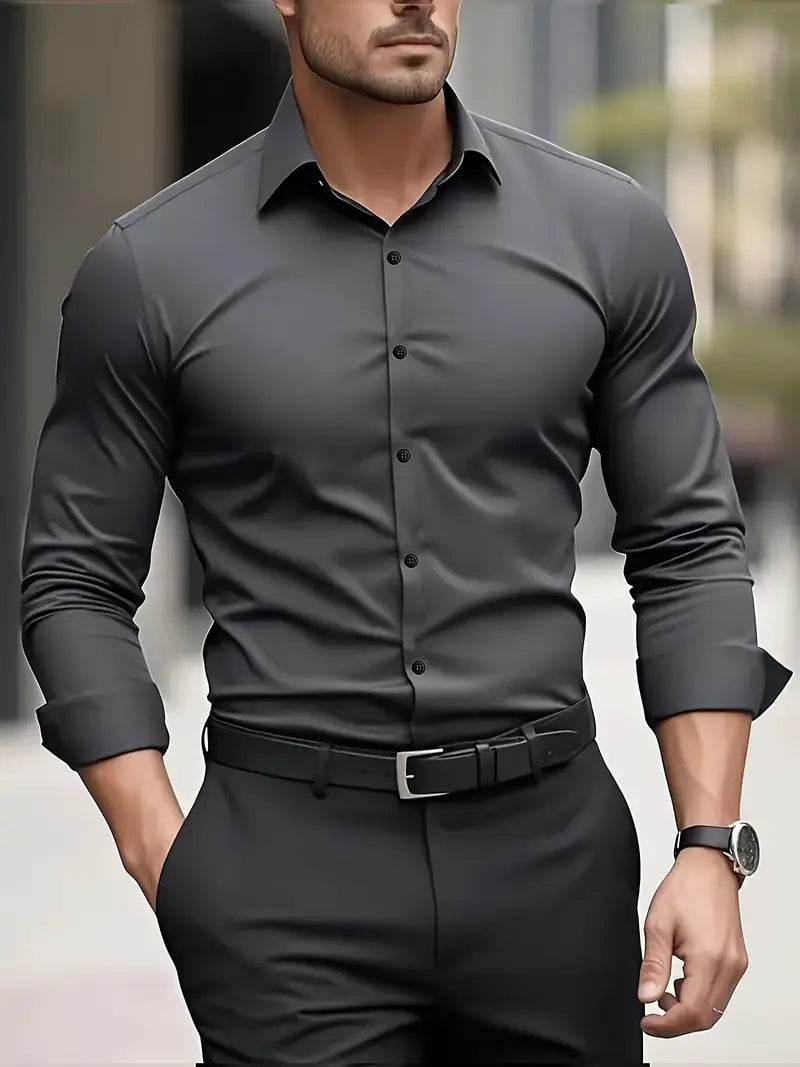 Bügelfreies Hemd | Knitterfrei | Slim Fit | Button-Up Hemd | Herrenhemden-HauteBerlin