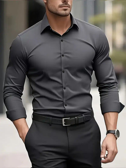 Bügelfreies Hemd | Knitterfrei | Slim Fit | Button-Up Hemd | Herrenhemden-HauteBerlin