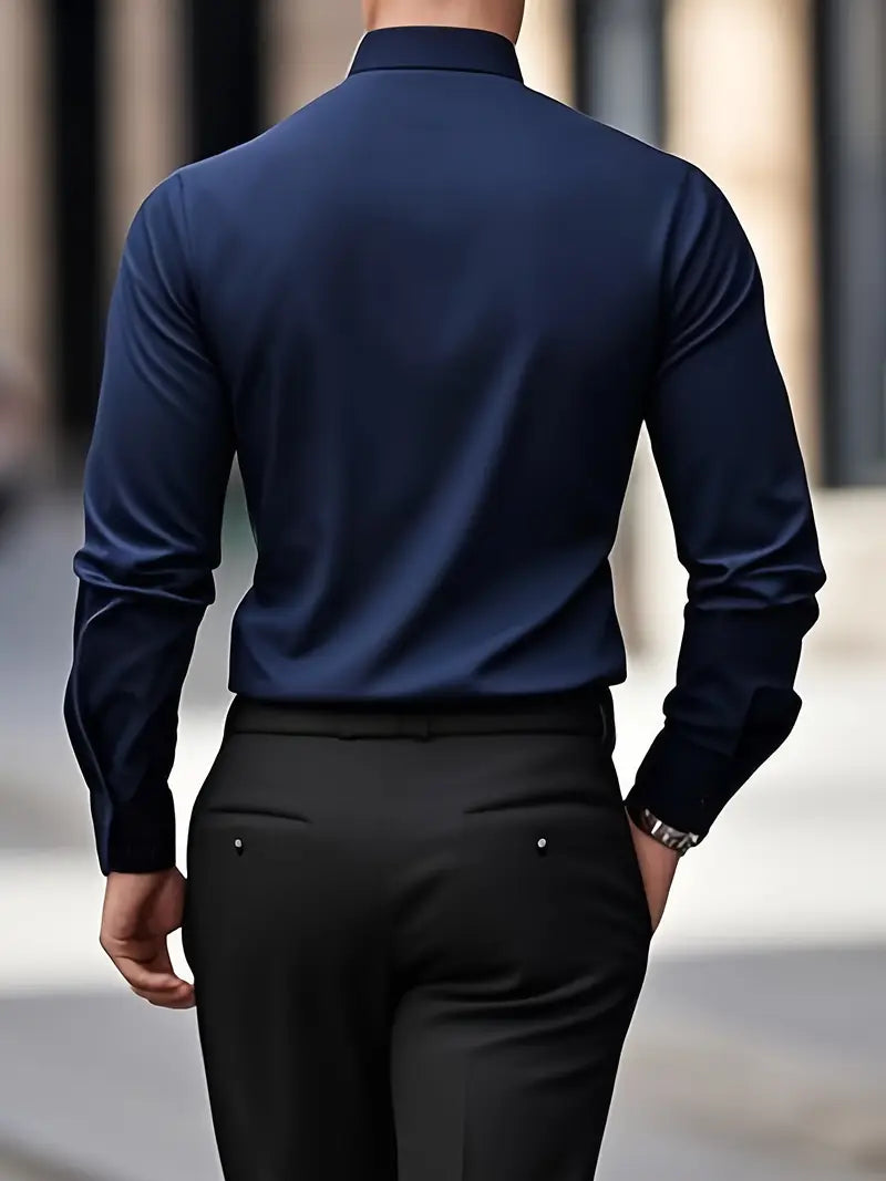 Bügelfreies Hemd | Knitterfrei | Slim Fit | Button-Up Hemd | Herrenhemden-HauteBerlin