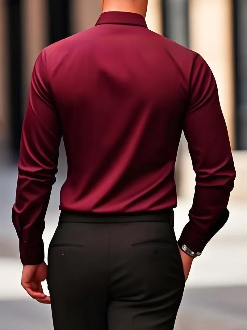 Bügelfreies Hemd | Knitterfrei | Slim Fit | Button-Up Hemd | Herrenhemden-HauteBerlin