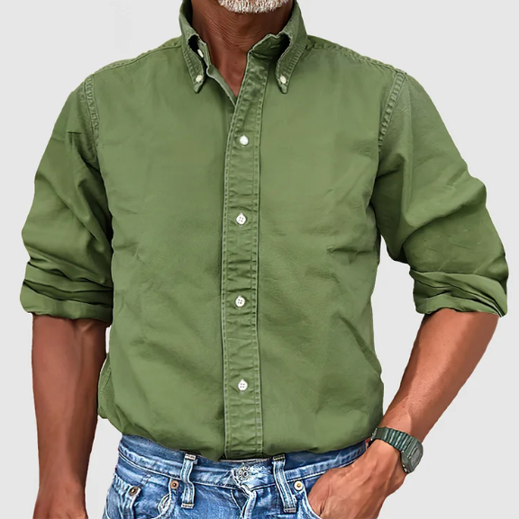 Button-Up-Hemd – Langarm – Mit Kragen – Jeanshemd – Herrenbekleidung-HauteBerlin
